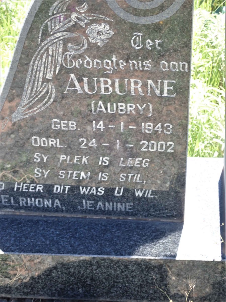 BURKE Auburne 1943-2002 &amp; Martha VISSER 1944-1986