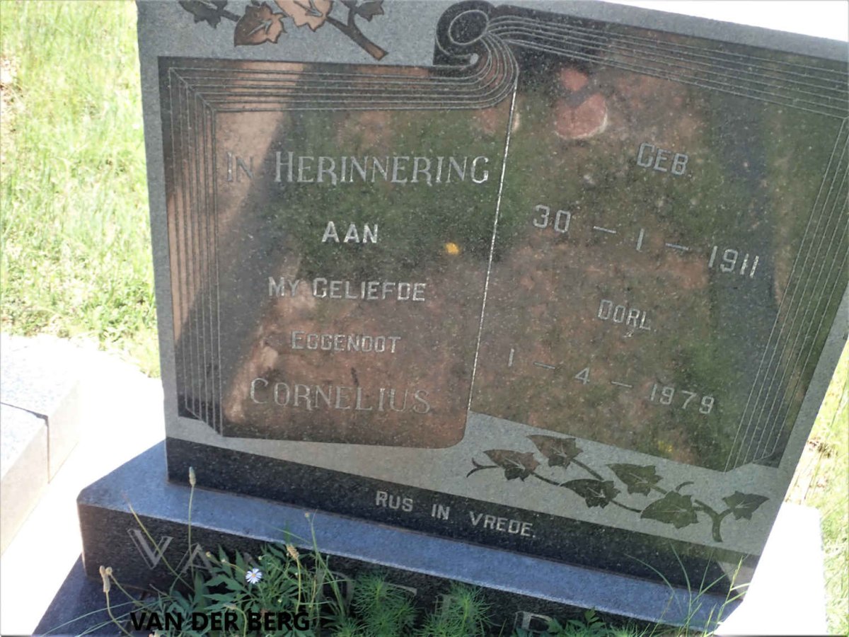 BERG Cornelius, van der 1911-1979