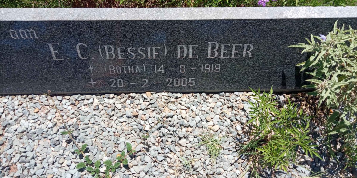 BEER D.T., de 1911-1984 &amp; E.C. BOTHA 1919-2005