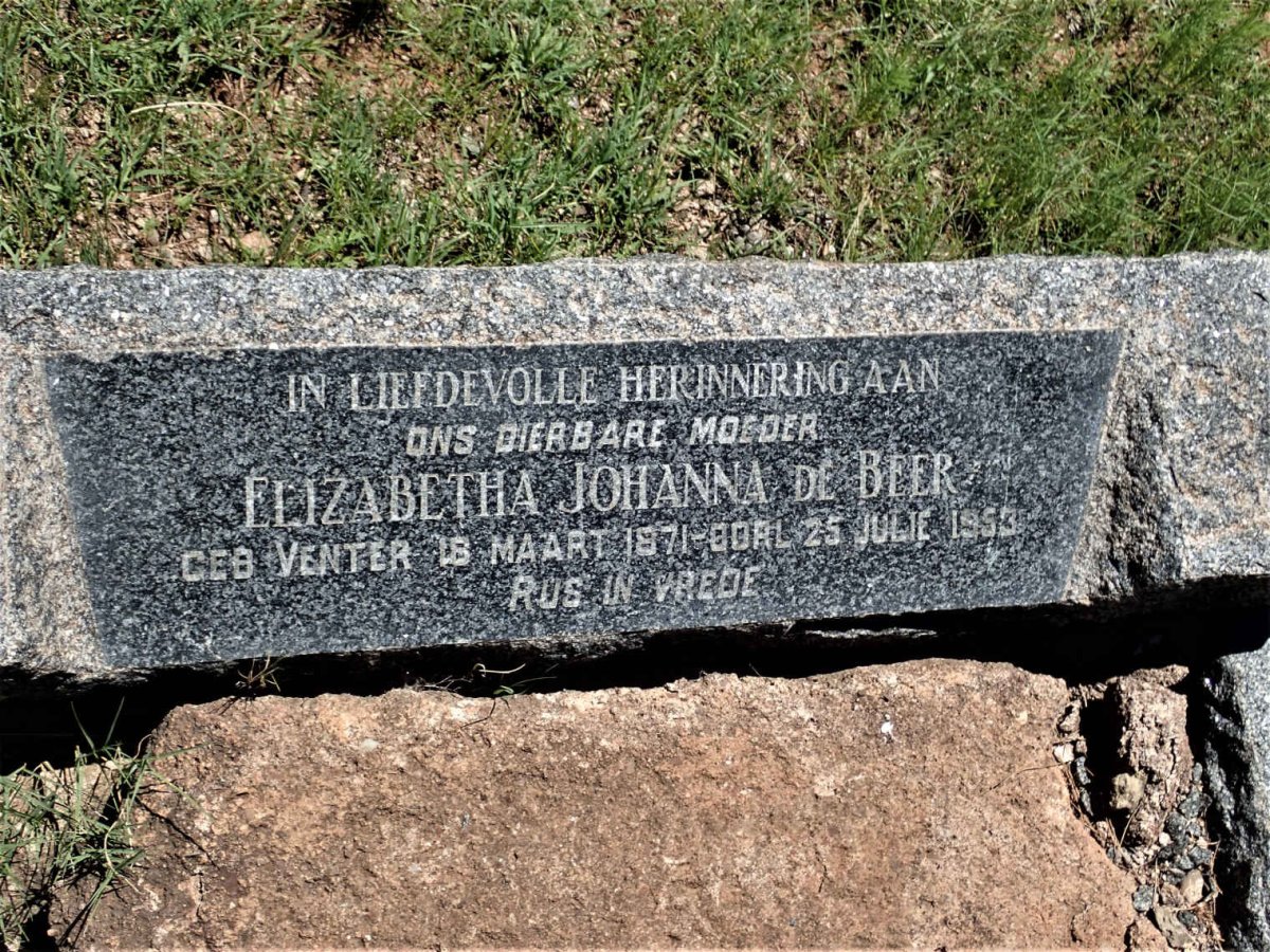 BEER Elizabeth Johanna, de nee VENTER 1871-1953