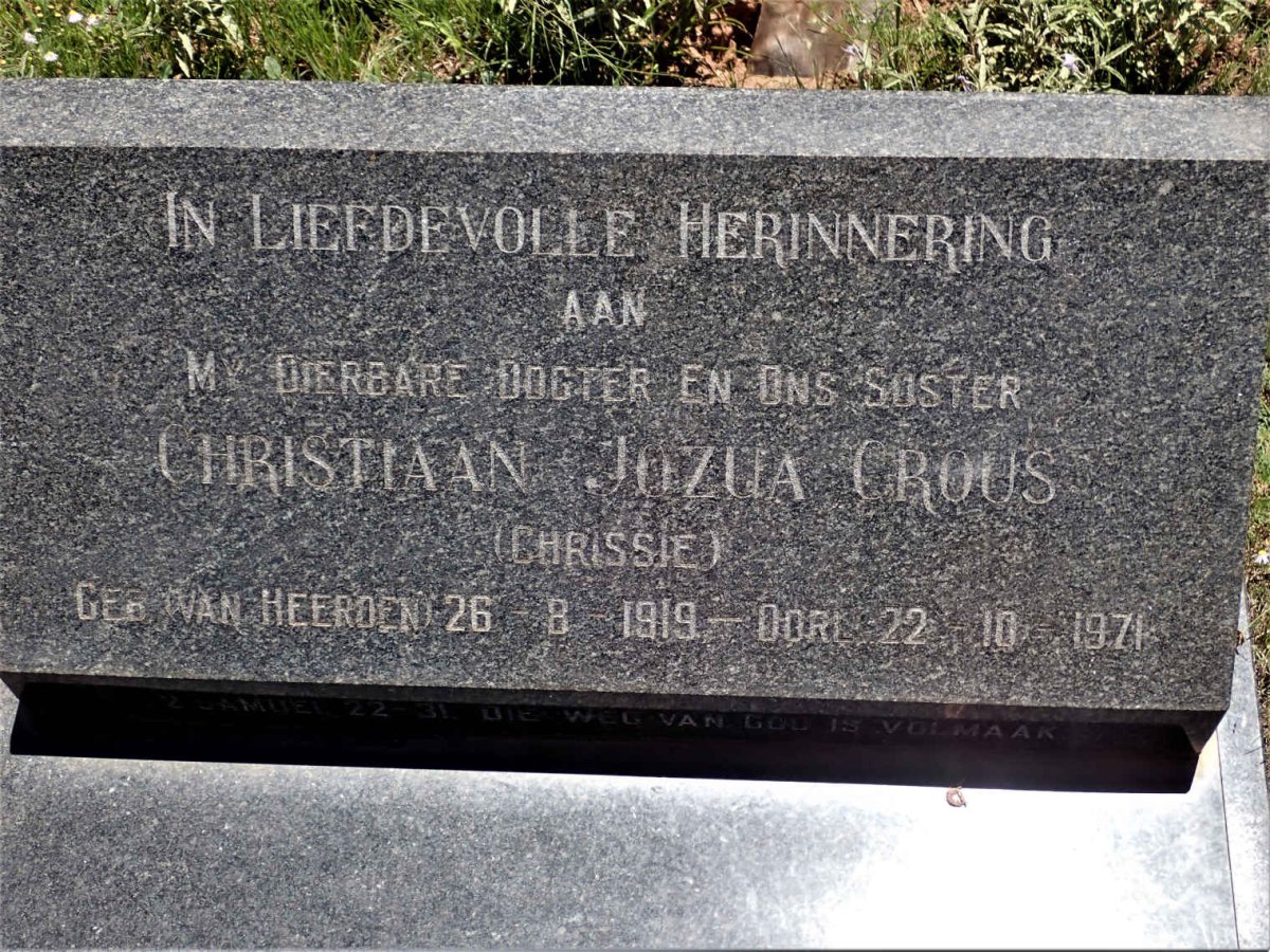 CROUS Christiaan Jozua nee VAN HEERDEN 1919-1971