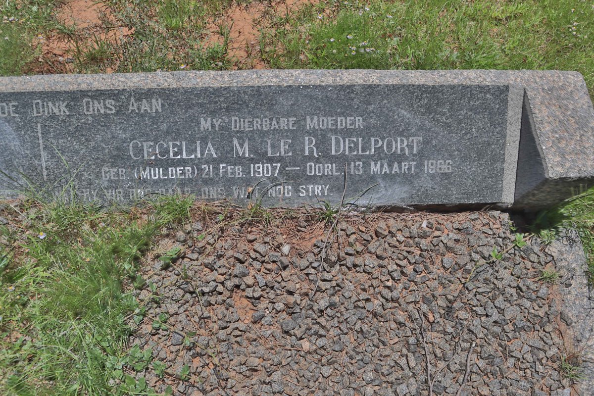 DELPORT Karel J. 1902-1962 &amp; Cecelia M. le R. MULDER 1907-1966