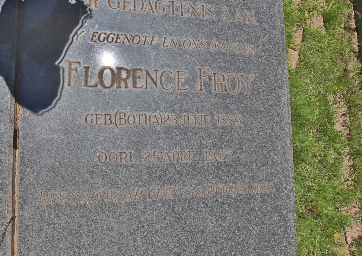 FROY Florence nee BOTHA 1885-1957