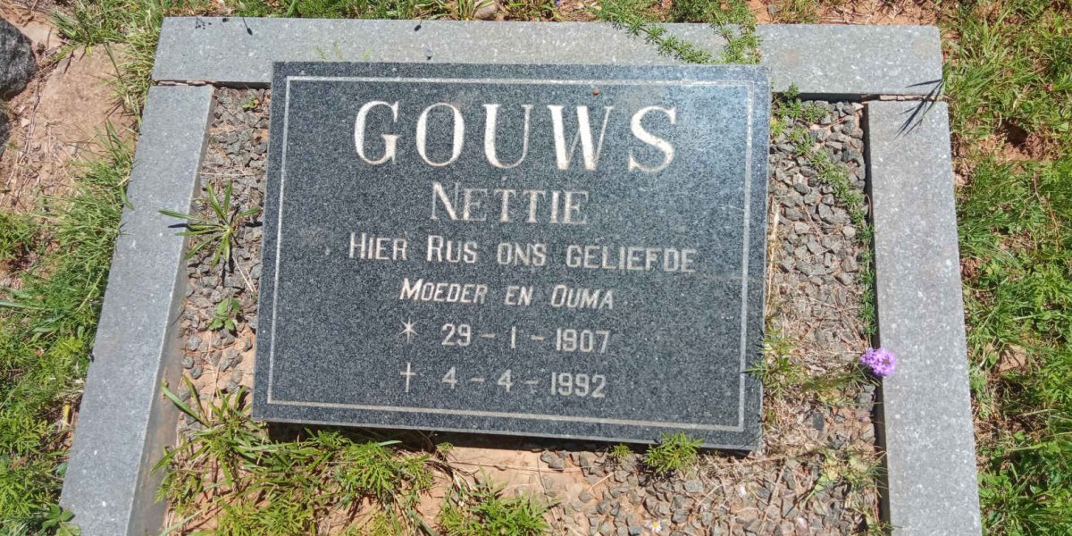 GOUWS Nettie 1907-1992