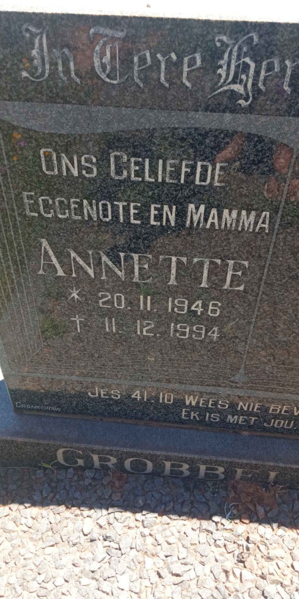 GROBBELAAR Annette 1946-1994