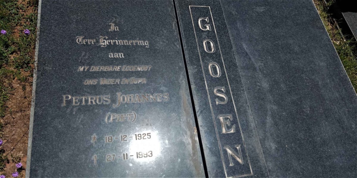 GOOSEN Petrus Johannes 1925-1993