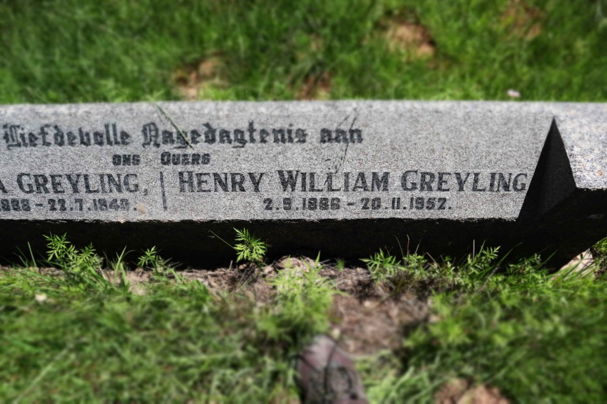 GREYLING Henry William 1886-1952 &amp; Gerta Gezina NORTIER 1888-1940