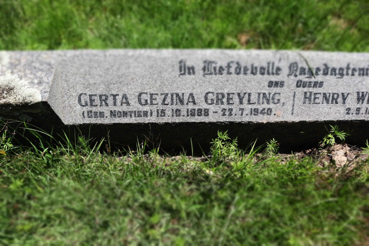 GREYLING Henry William 1886-1952 &amp; Gerta Gezina NORTIER 1888-1940