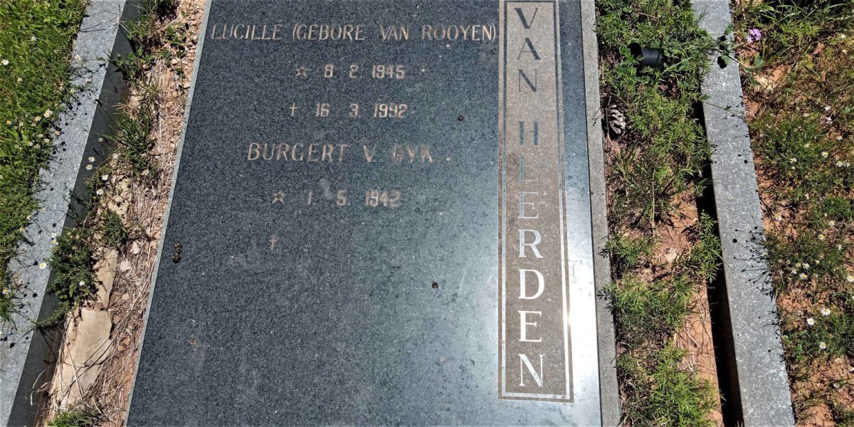 HEERDEN Burgert van Dyk, van 1942- &amp; Lucille VAN ROOYEN 1945-1992