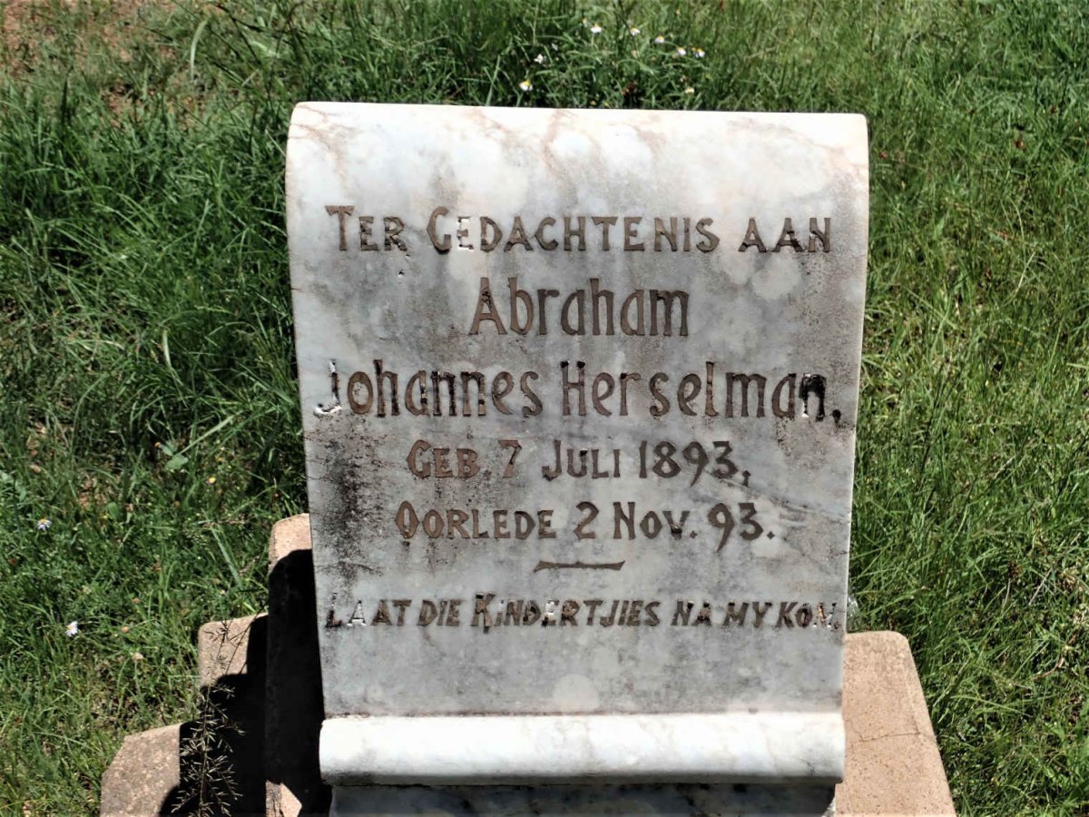 HERSELMAN Abraham Johannes 1893-1893