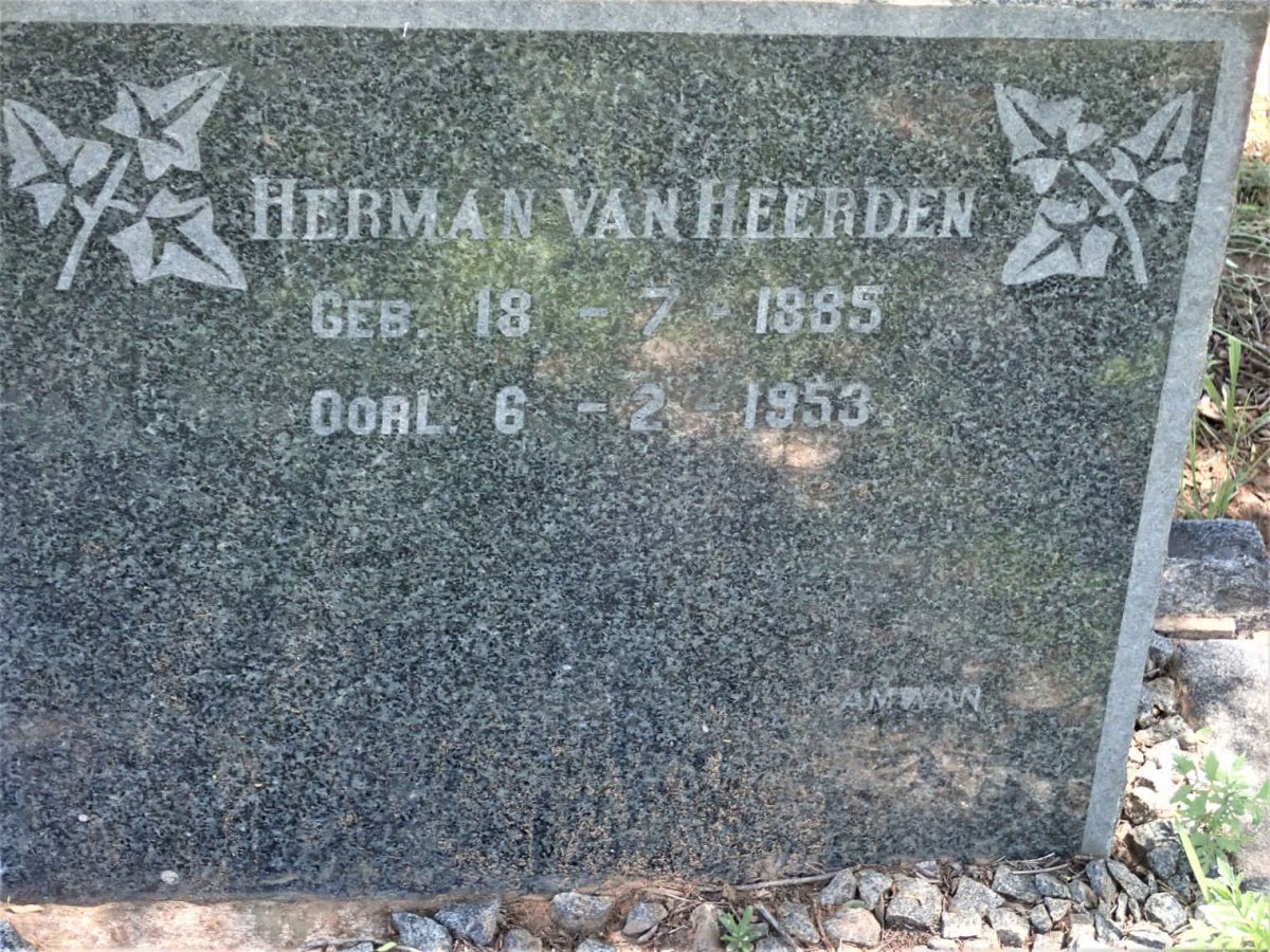 HEERDEN Herman, van 1885-1953