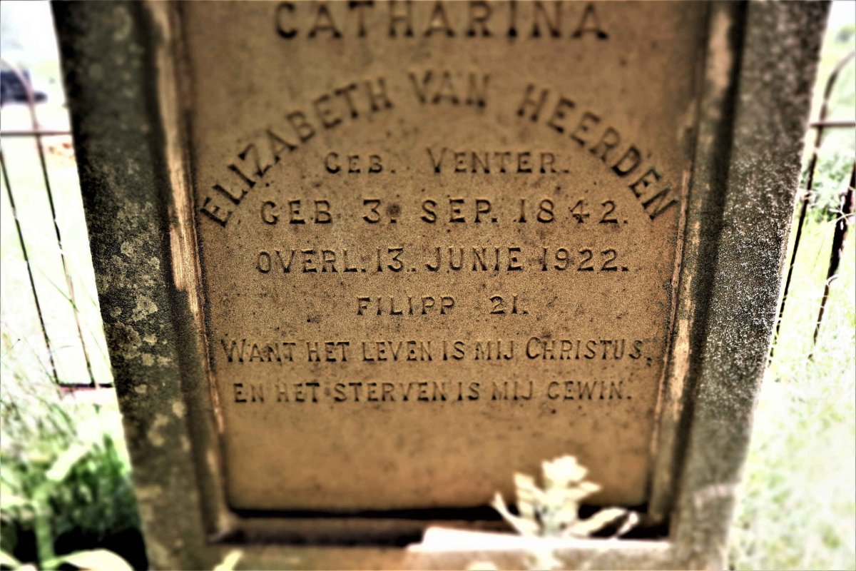 HEERDEN Hercules Christian, van 1842-1889 &amp;  Catharina Elizabeth VENTER 1842-1922