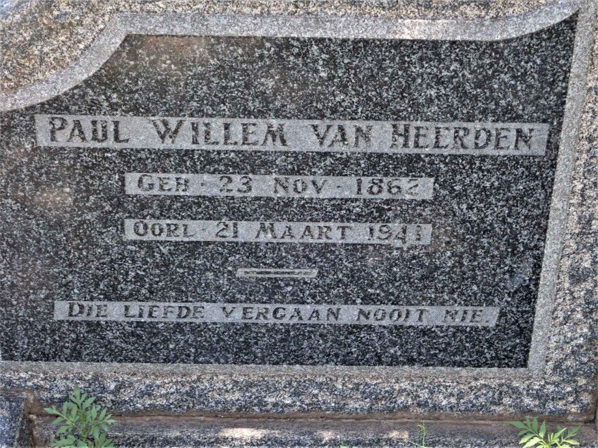 HEERDEN Paul Willem, van 1862-1941 &amp; Anna Maria 1866-1945