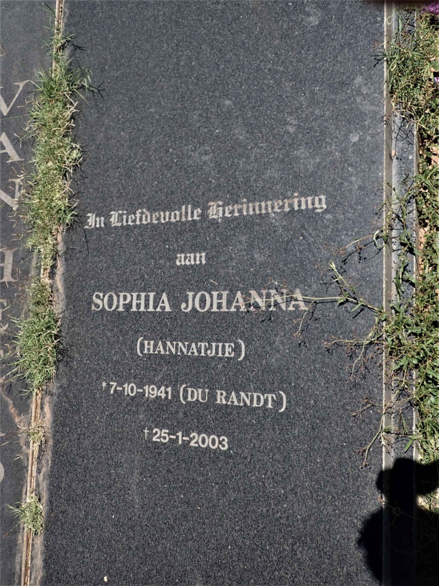 HEERDEN Paul Willem, van 1937-1978 &amp; Sophia Johanna DU RANDT 1941-2003
