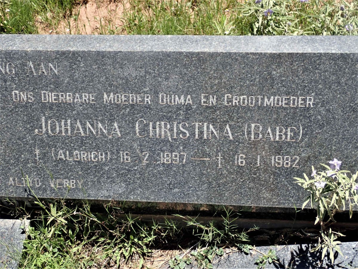 HEERDEN Barend Jacobus, van 1895-1970 &amp; Johanna Christina ALDRICH 1897-1982