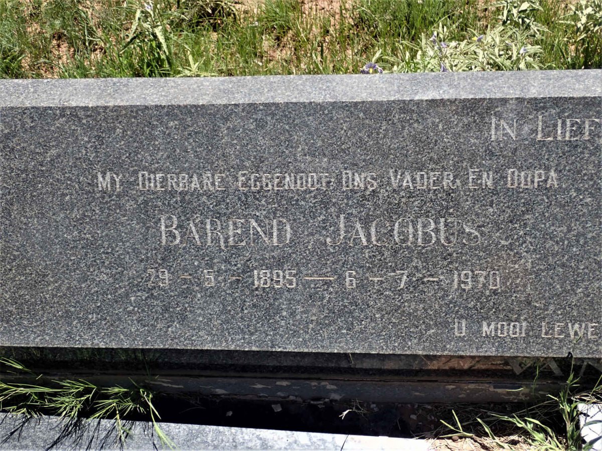 HEERDEN Barend Jacobus, van 1895-1970 &amp; Johanna Christina ALDRICH 1897-1982