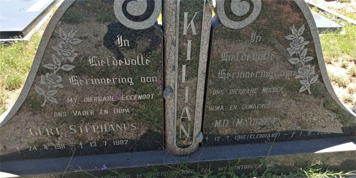 KILIAN Gert Stephanus 1911-1982 &amp; M.D. KLEINHANS 1916-2002