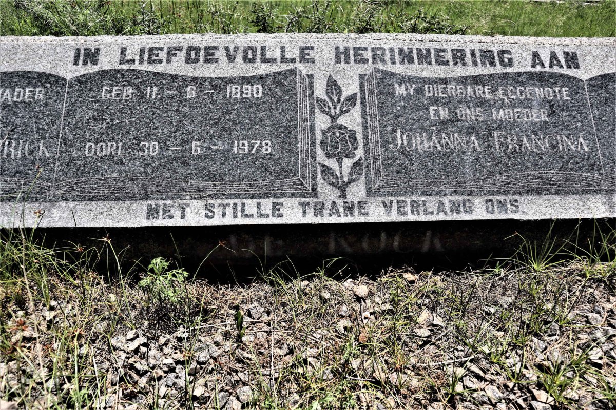 KOCK Hendrik Frederick, de 1890-1978 &amp; Johanna Francina DE WET 1892-1962