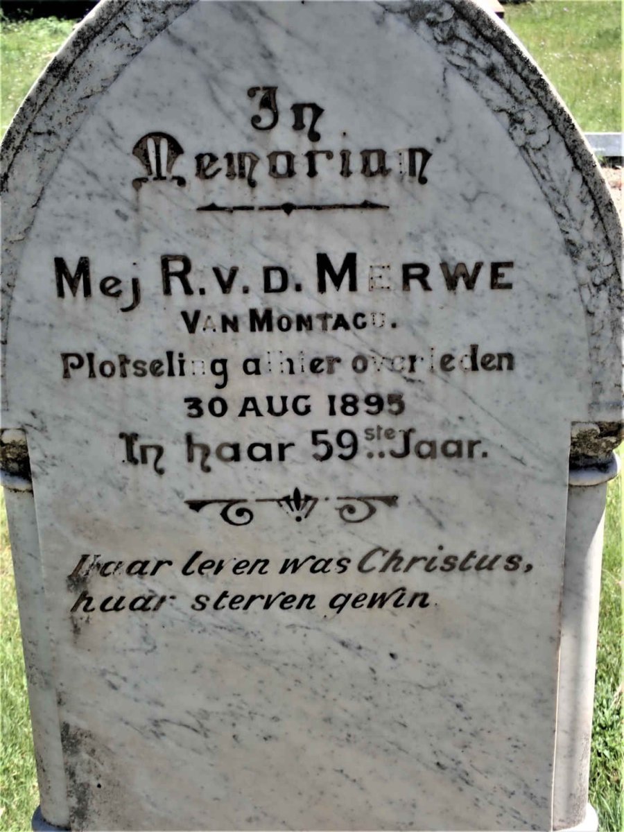 MERWE R., v.d. -1895