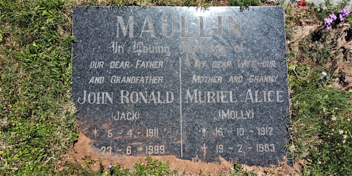 MAULLIN John Ronald 1911-1989 &amp; Muriel Alice 1912-1983