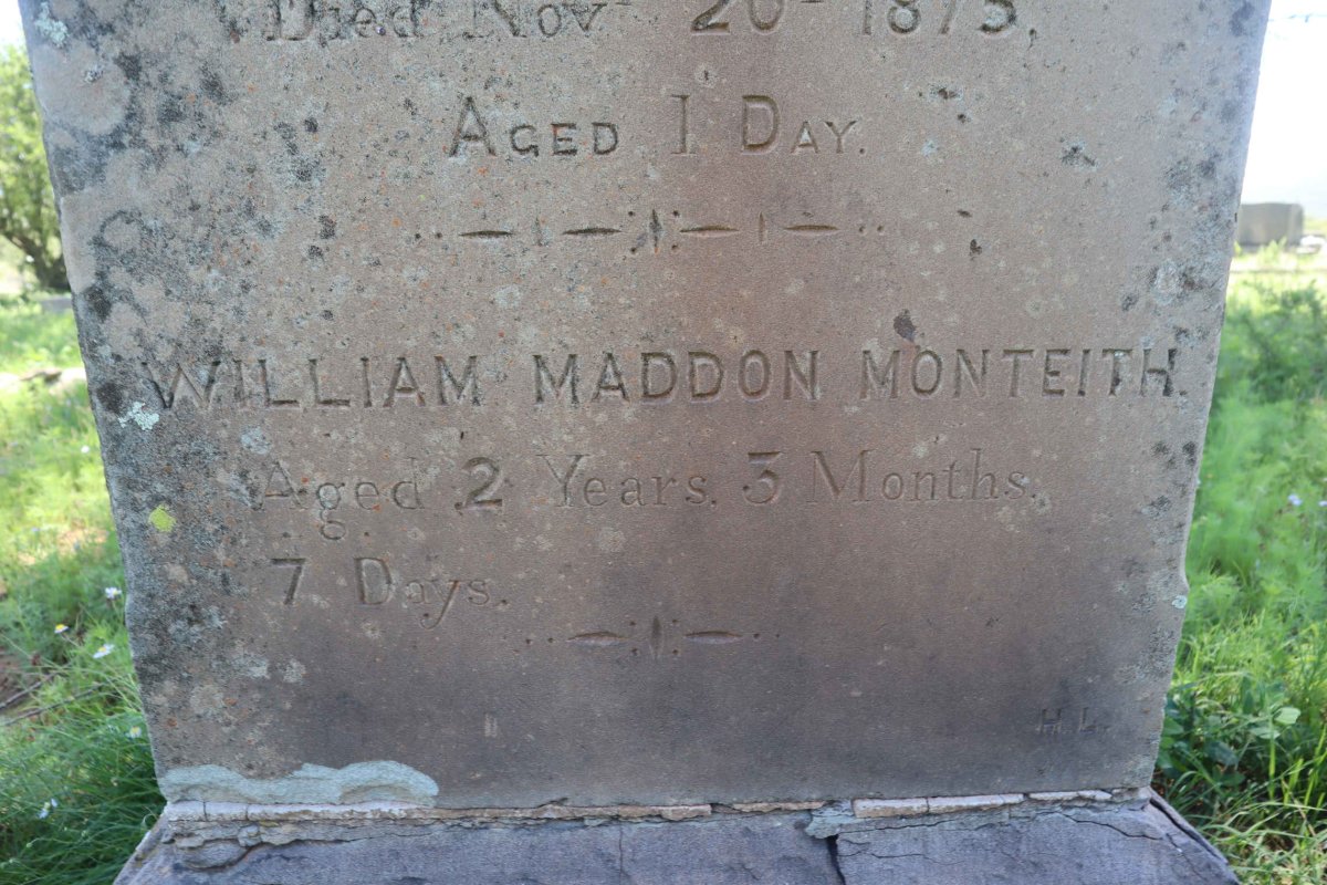 MONTEITH Rose Ann 1835-1875 :: MONTEITH Ann -1875 :: MONTEITH William Maddon