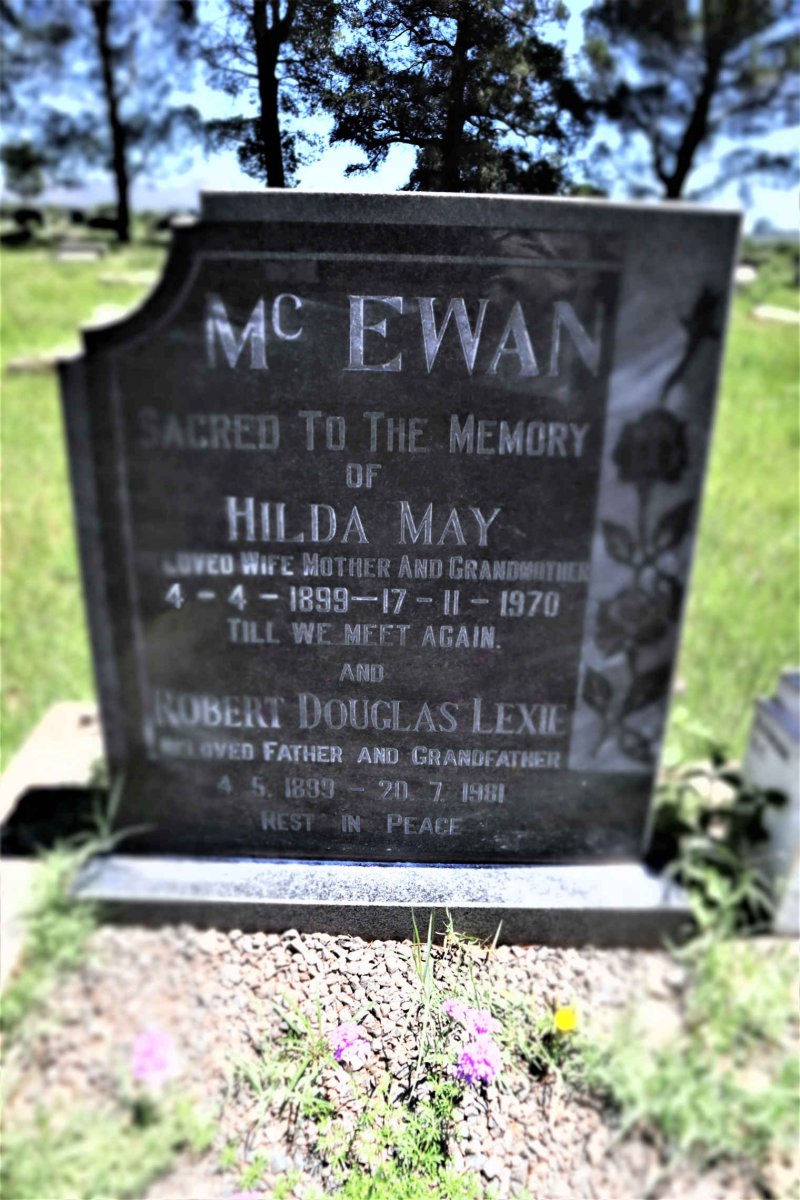 MCEWAN Robert Douglas Lexie 1899-1981 &amp; Hilda May 1899-1970
