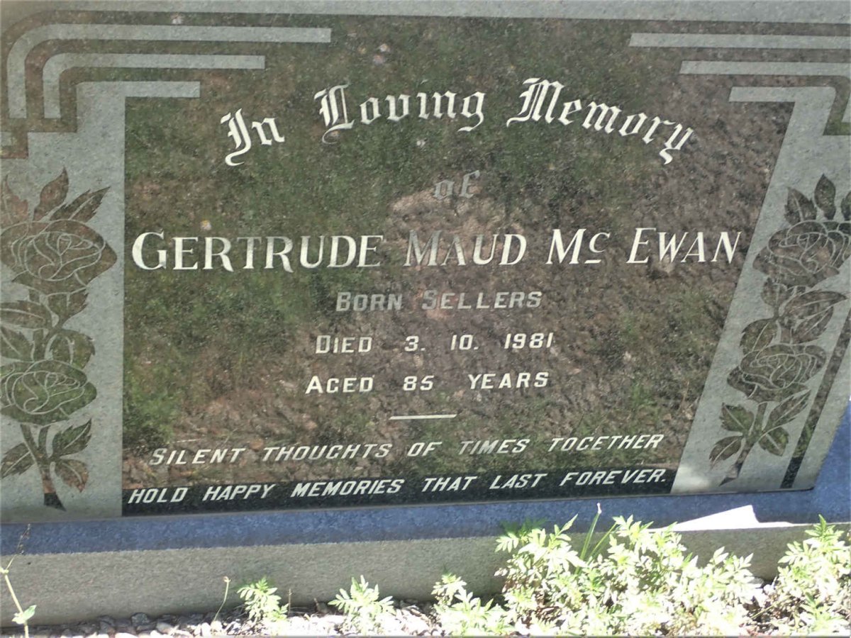 MCEWAN Gertrude Maud nee SELLERS -1981