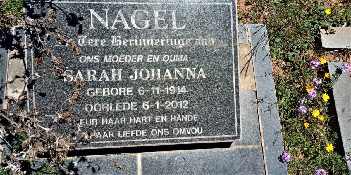 NAGEL Sarah Johanna 1914-2012
