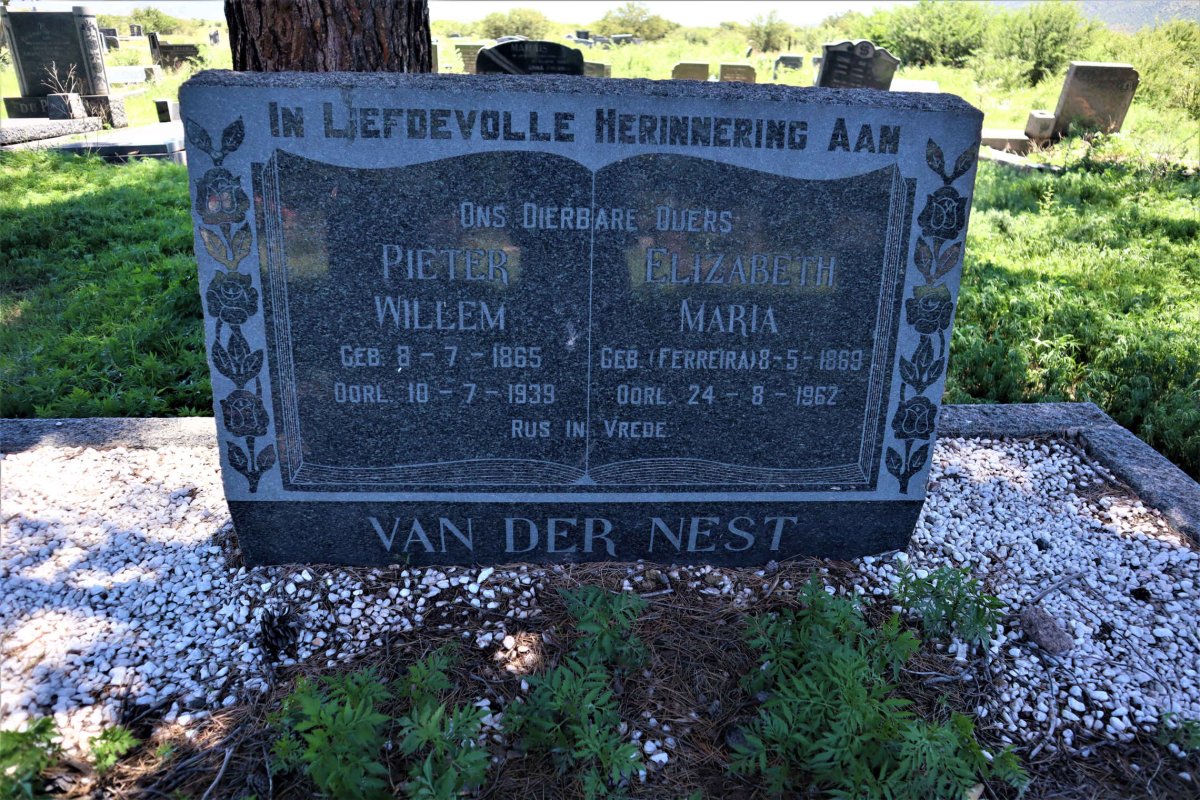 NEST Pieter Willem, van der 1865-1939 &amp; Elizabeth Maria FERREIRA 1869-1962