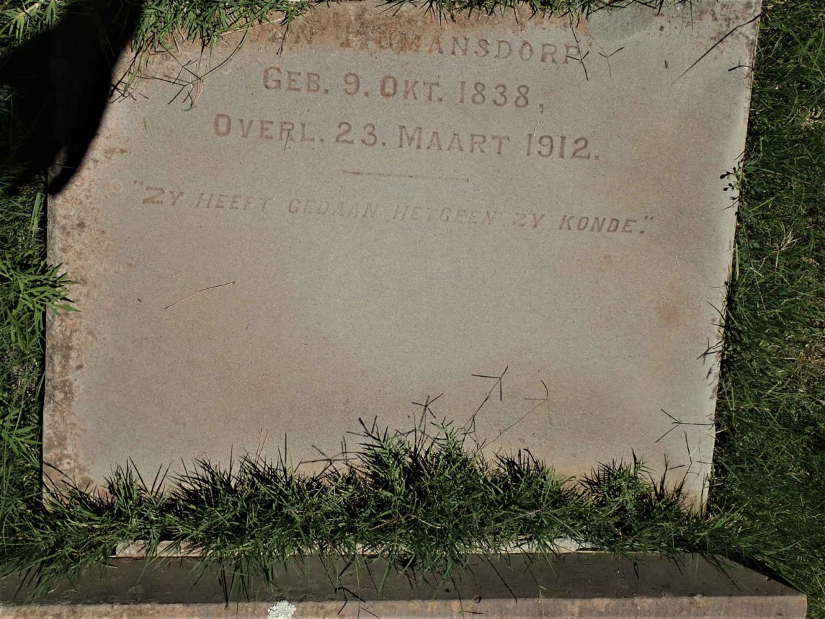 NIEKERK Allowina Christina, van nee VAN NIEKERK 1838-1912