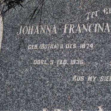 NIEKERK Bernardus Rudolf, van 1875-1950 &amp; Johanna Francina BOTHA 1874-1936