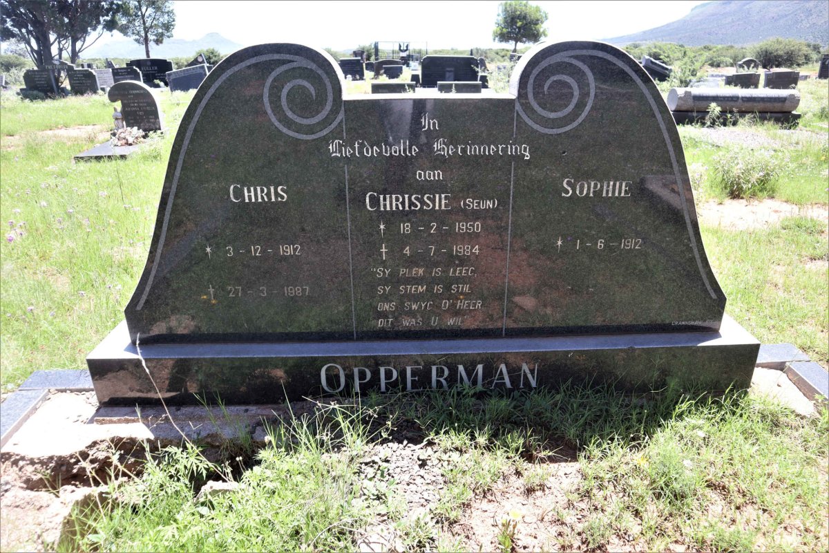 OPPERMAN Chris 1912-1987 &amp; Sophie 1912- :: OPPERMAN Chrissie 1950-1984
