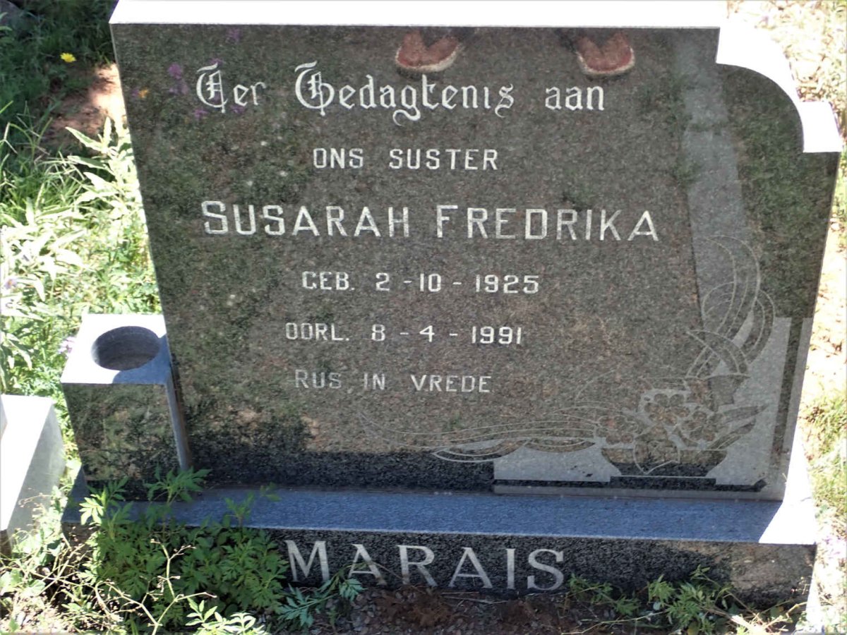 PRETORIUS Johannes 1919-1990 &amp; Elizabeth Helena MARAIS 1912-1995 :: MARAIS Susarah Fredrika 1925-1991