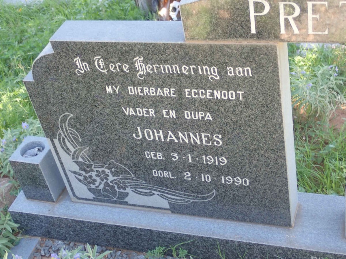 PRETORIUS Johannes 1919-1990 &amp; Elizabeth Helena MARAIS 1912-1995 :: MARAIS Susarah Fredrika 1925-1991