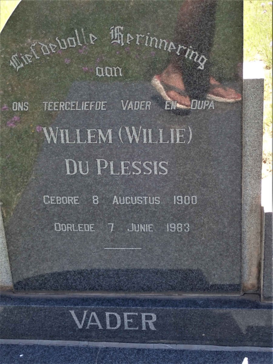 PLESSIS Willem, du 1900-1983 &amp; Bettie VAN STRAATEN 1900-1964