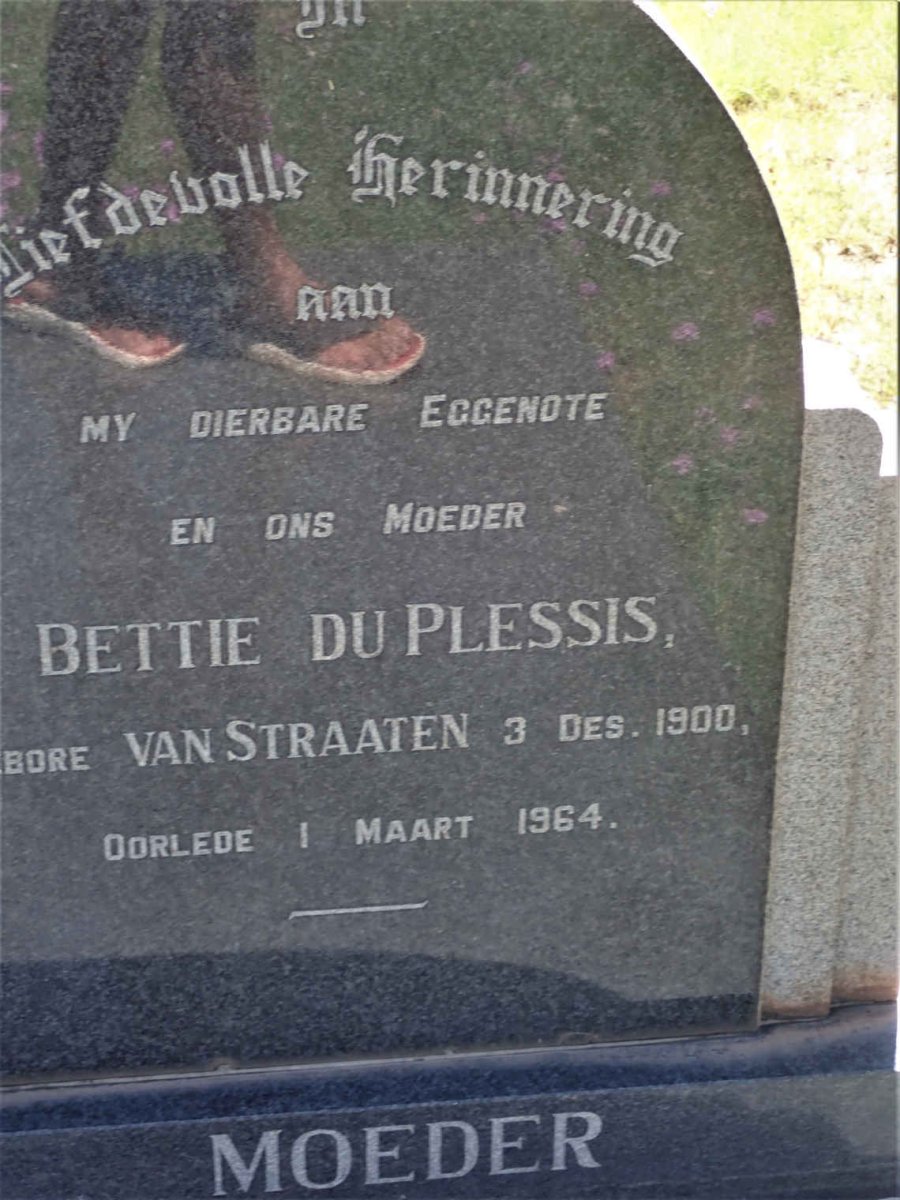 PLESSIS Willem, du 1900-1983 &amp; Bettie VAN STRAATEN 1900-1964