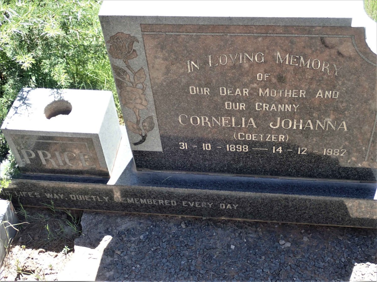 PRICE Cornelia Johanna nee COETZER 1898-1982
