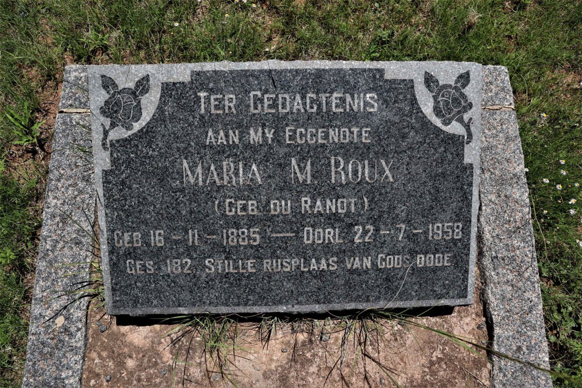 ROUX Maria M. nee DU RANDT 1885-1958