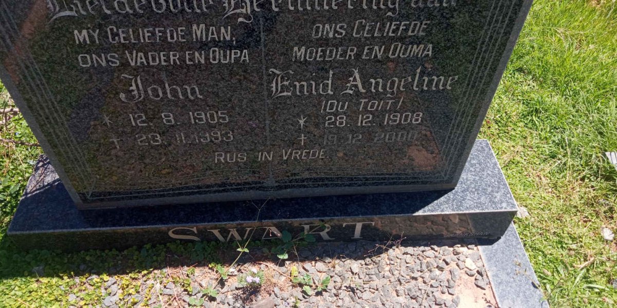 SWART John 1905-1993 &amp; Enid Angeline DU TOIT 1908-2000