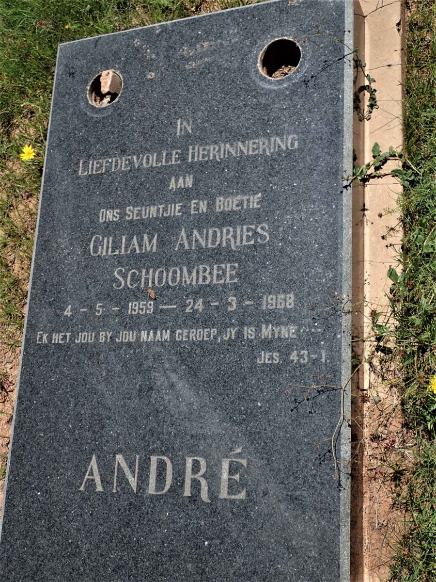 SCHOOMBEE Giliam Andries 1959-1968