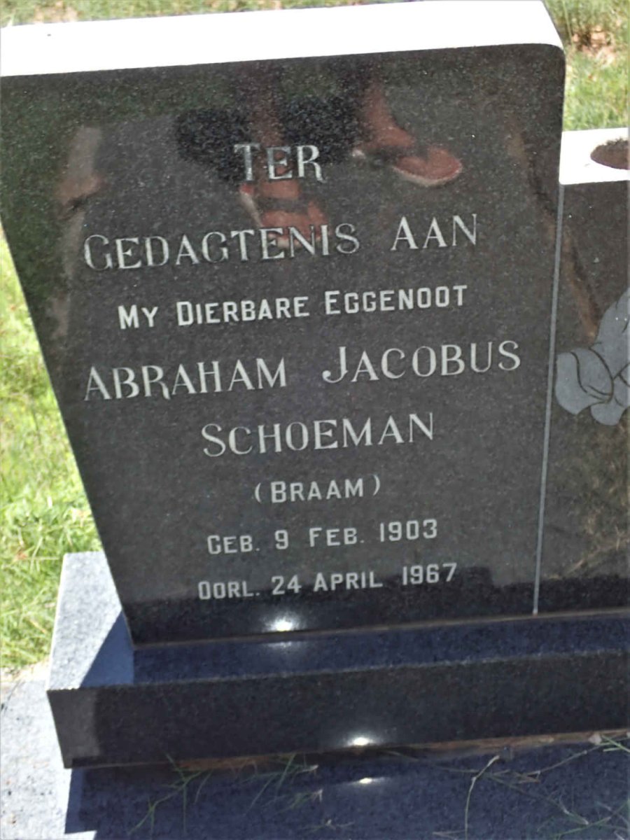 SCHOEMAN Abraham Jacobus 1903-1967 &amp; Hedwig Sylvia HOPE 1904-1977