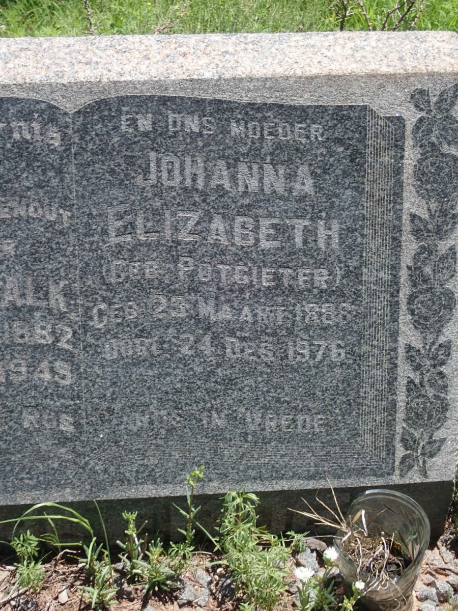 SCHALK Pieter 1882-1949 &amp; Johanna Elizabeth POTGIETER 1888-1976