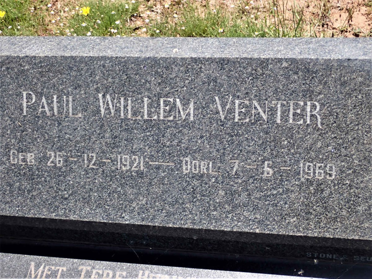 VENTER Paul Willem 1921-1969