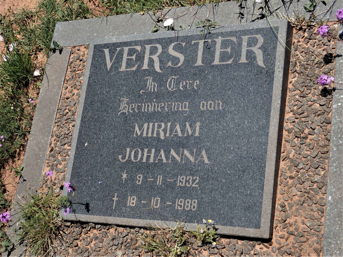 VERSTER Miriam Johanna 1932-1988