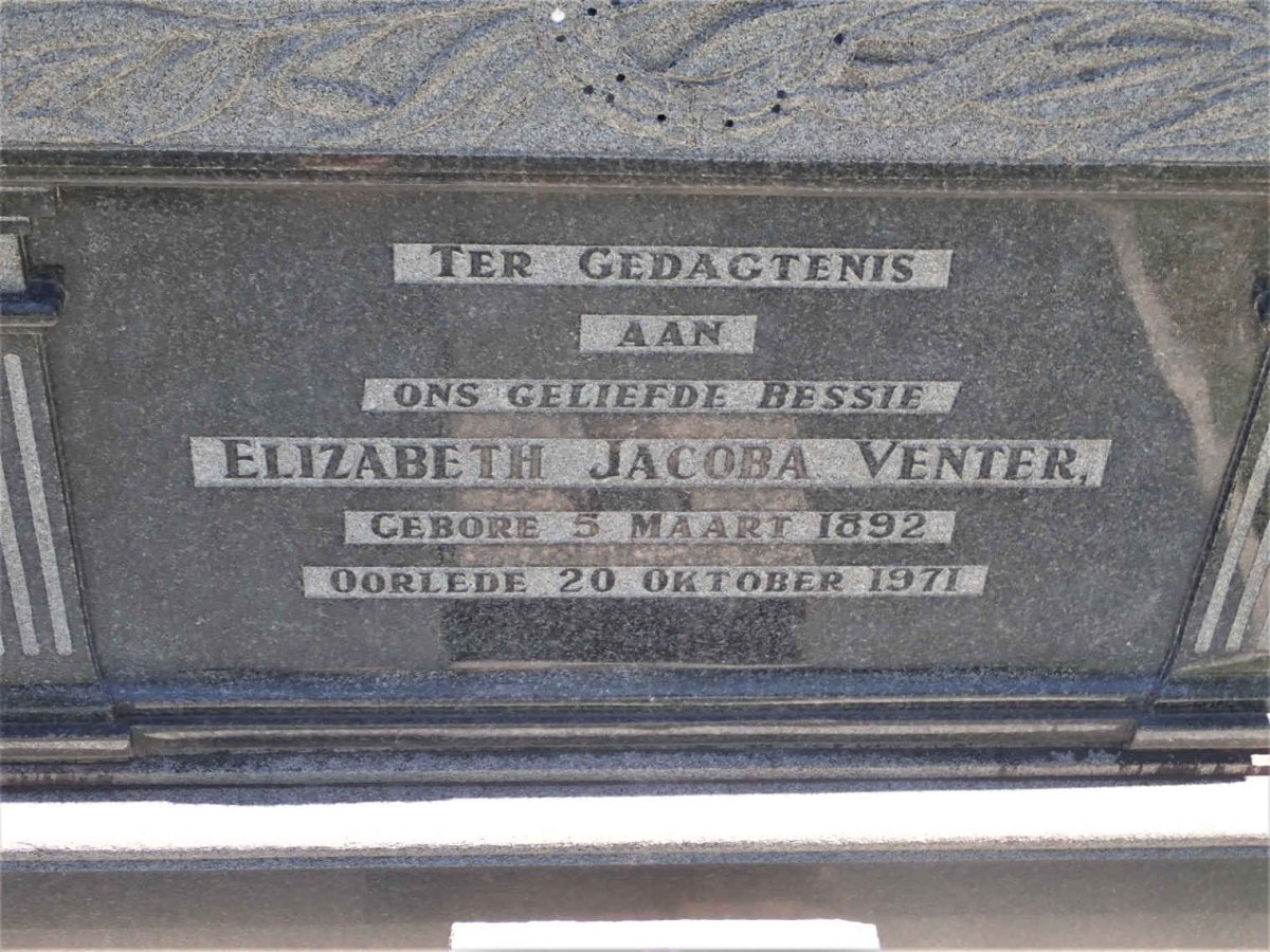 VENTER Elizabeth Jacoba 1892-1971