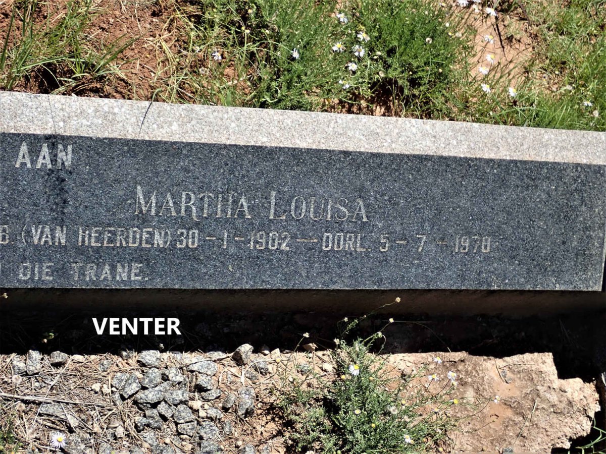 VENTER Henry 1904-1966 &amp; Martha Louisa VAN HEERDEN 1902-1970