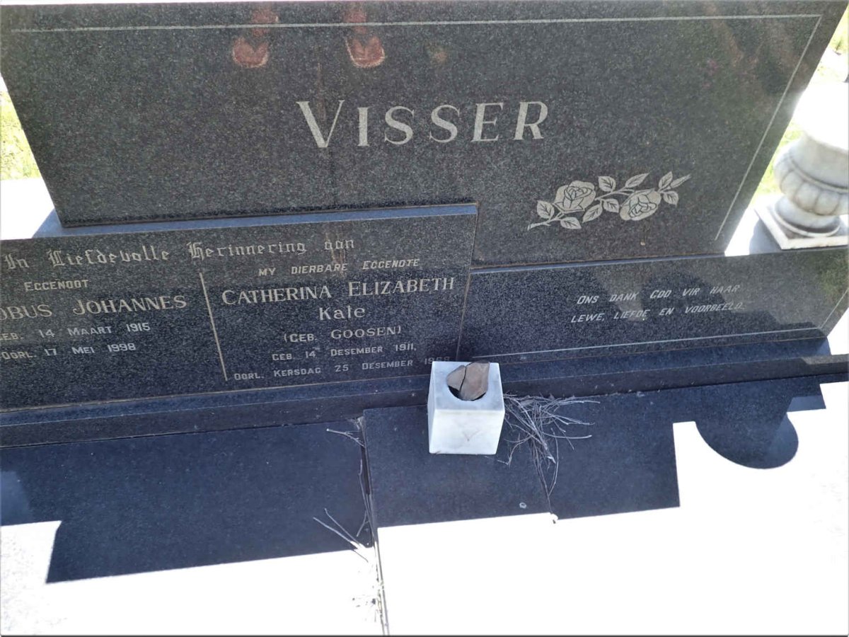 VISSER Jacobus Johannes 1915-1998 &amp; Catherina Elizabeth Kate GOOSEN 1911-1968