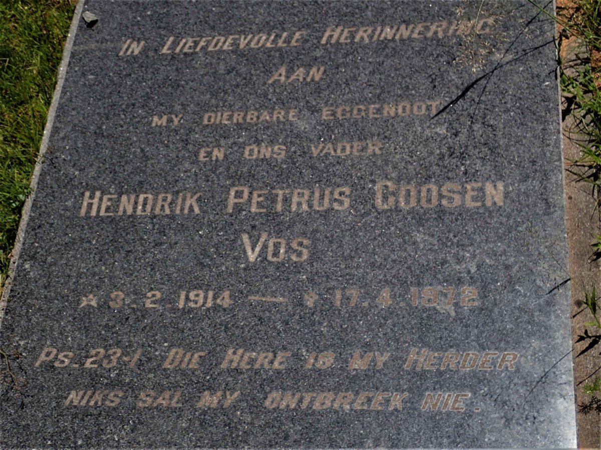 VOS Hendrik Petrus Goosen 1914-1972