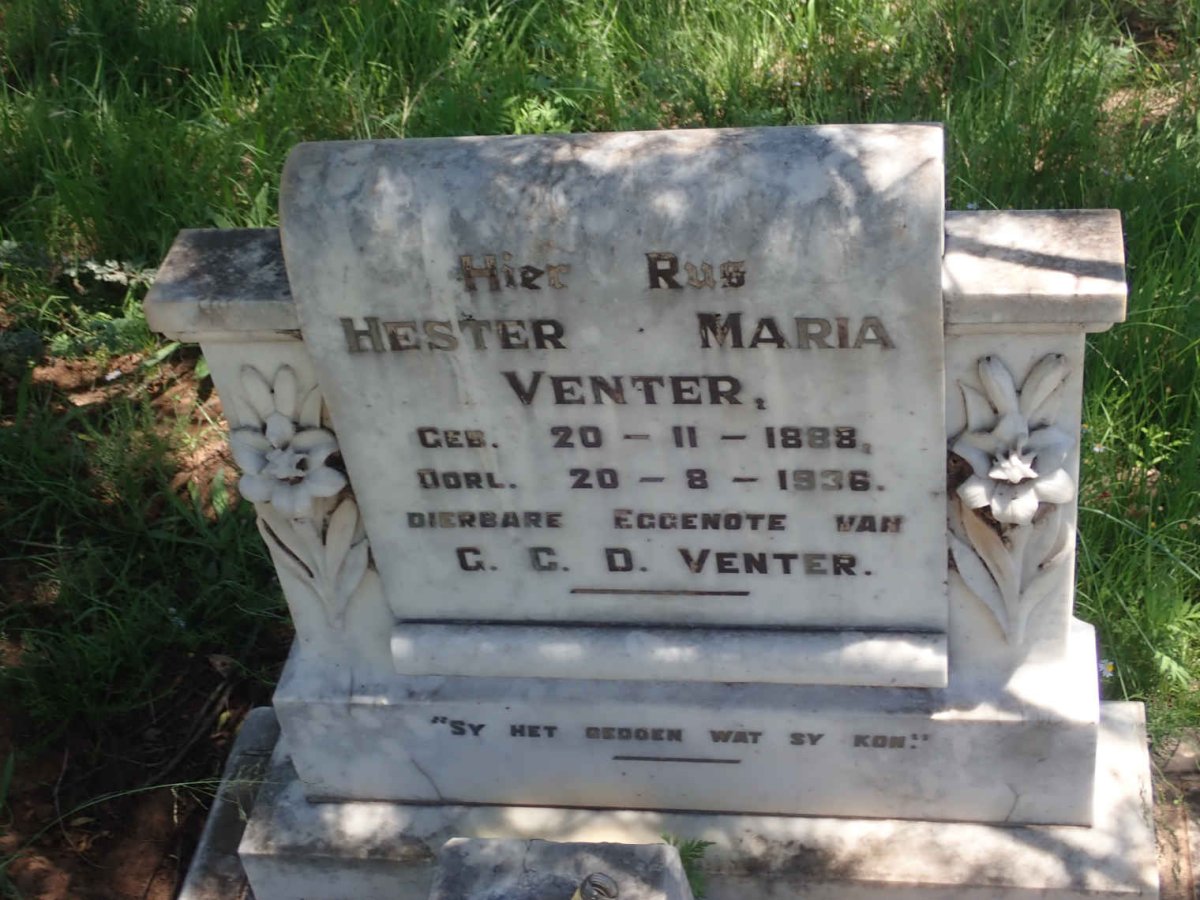 VENTER Hester Maria 1888-1936