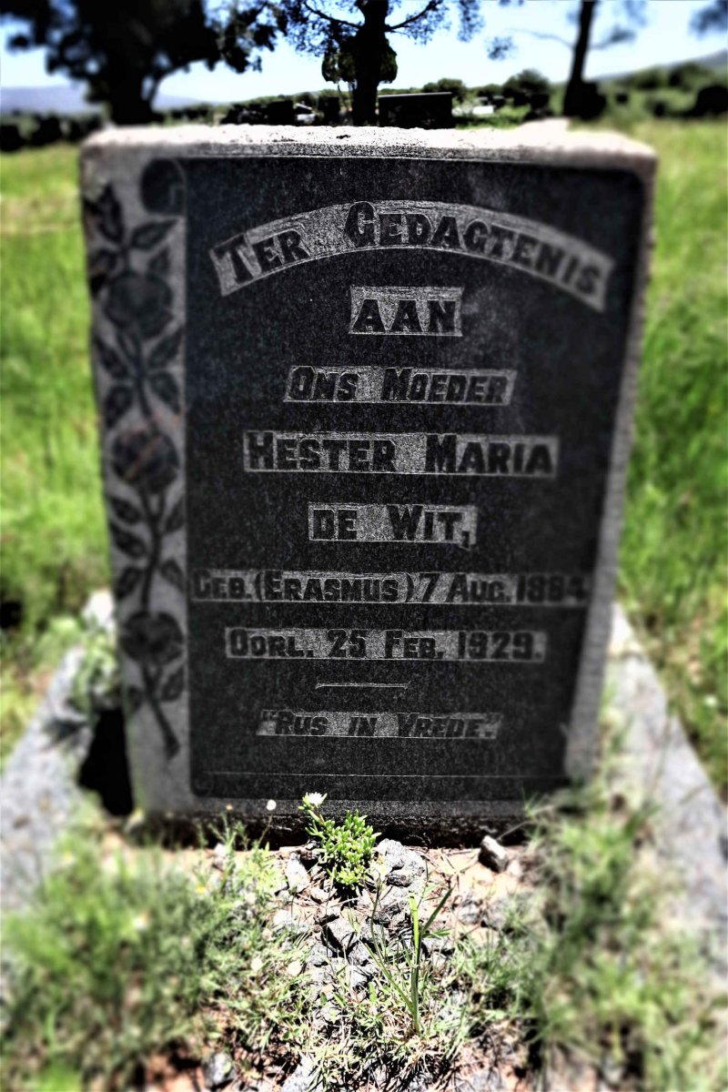 WIT Hester Maria, de nee ERASMUS 1884-1929